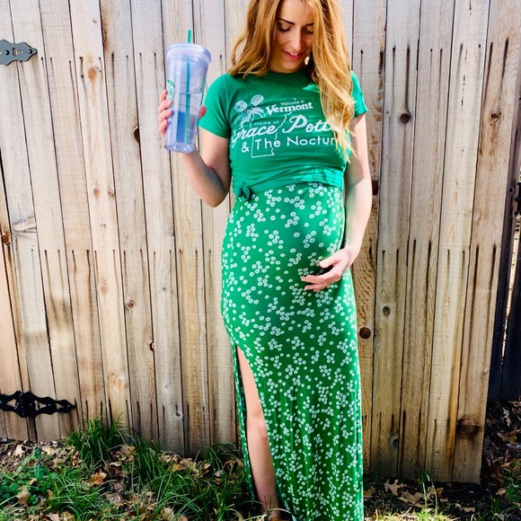 Nora dress in green daisy SOLD - Picture 4 of 5